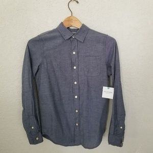 Blue chambray long sleeve shirt